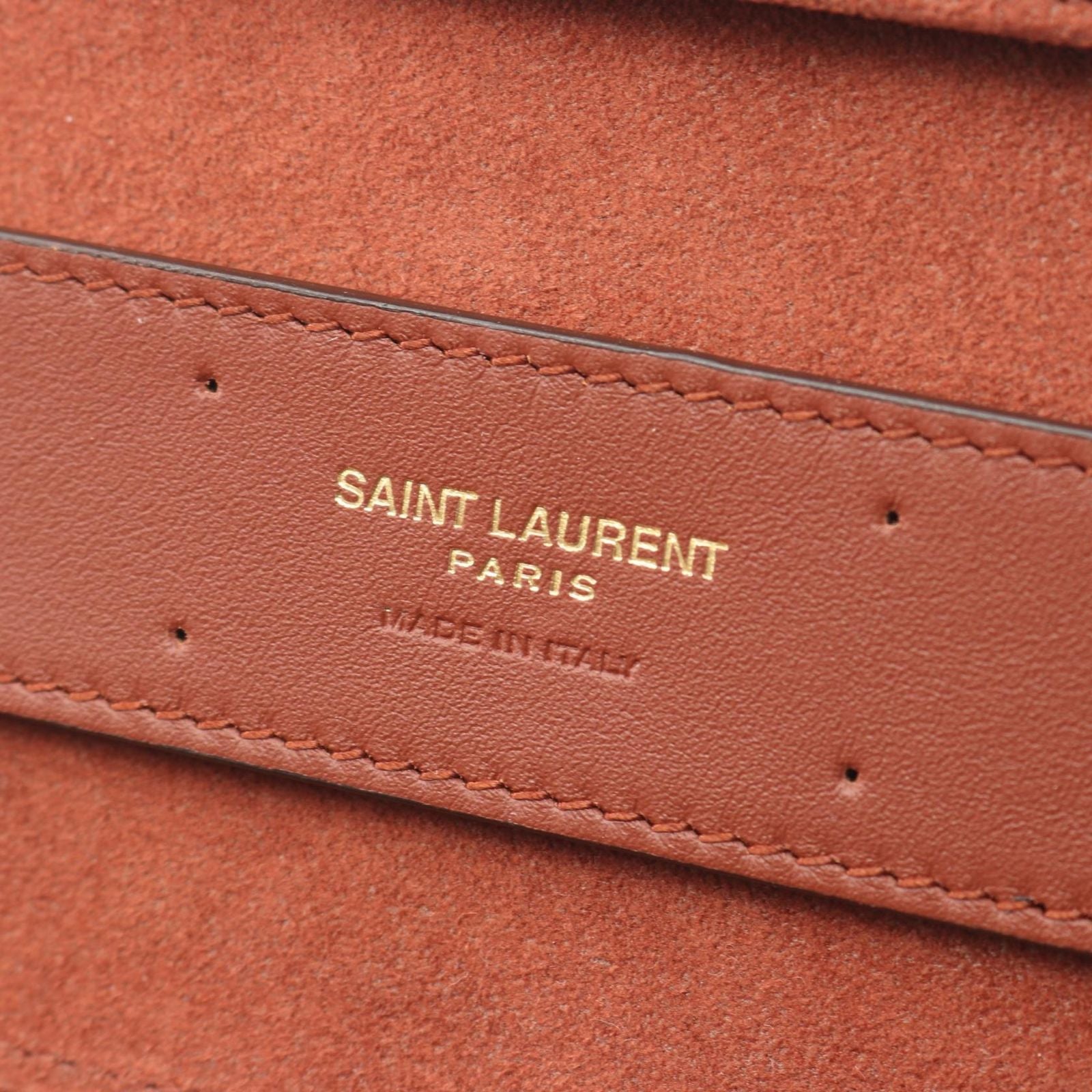 Saint Laurent Paris Monogram Box Dark Brown Leather Small Shoulder Bag — view 4
