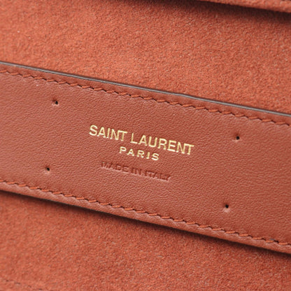 Saint Laurent Paris Monogram Box Dark Brown Leather Small Shoulder Bag — view 4