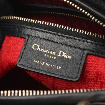 Dior Handbag Lady Dior Large Cannage Black Leather Lady Dior 2-Way Tote — view 4