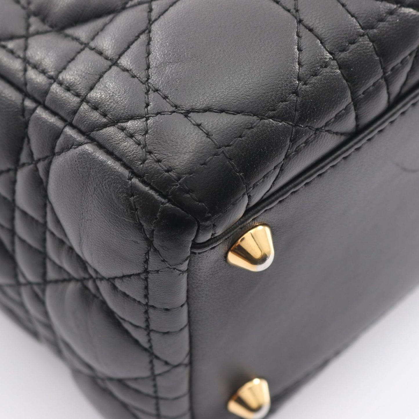 Dior Handbag Lady Dior Large Cannage Black Leather Lady Dior 2-Way Tote — view 5