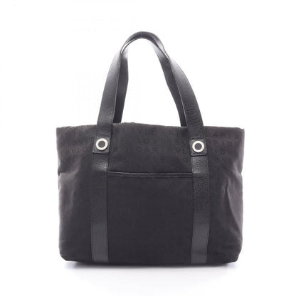 Bvlgari Tote Logo Mania Black Canvas Leather