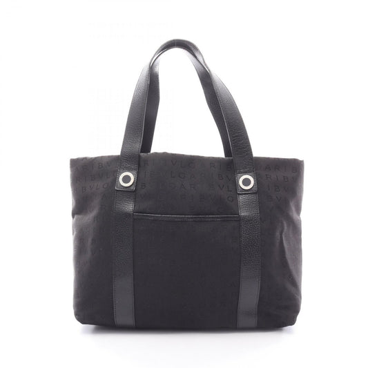 Bvlgari Tote Logo Mania Black Canvas Leather