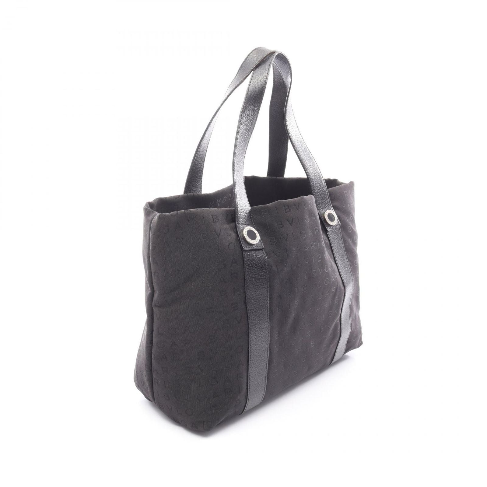 Bvlgari Tote Logo Mania Black Canvas Leather — view 2