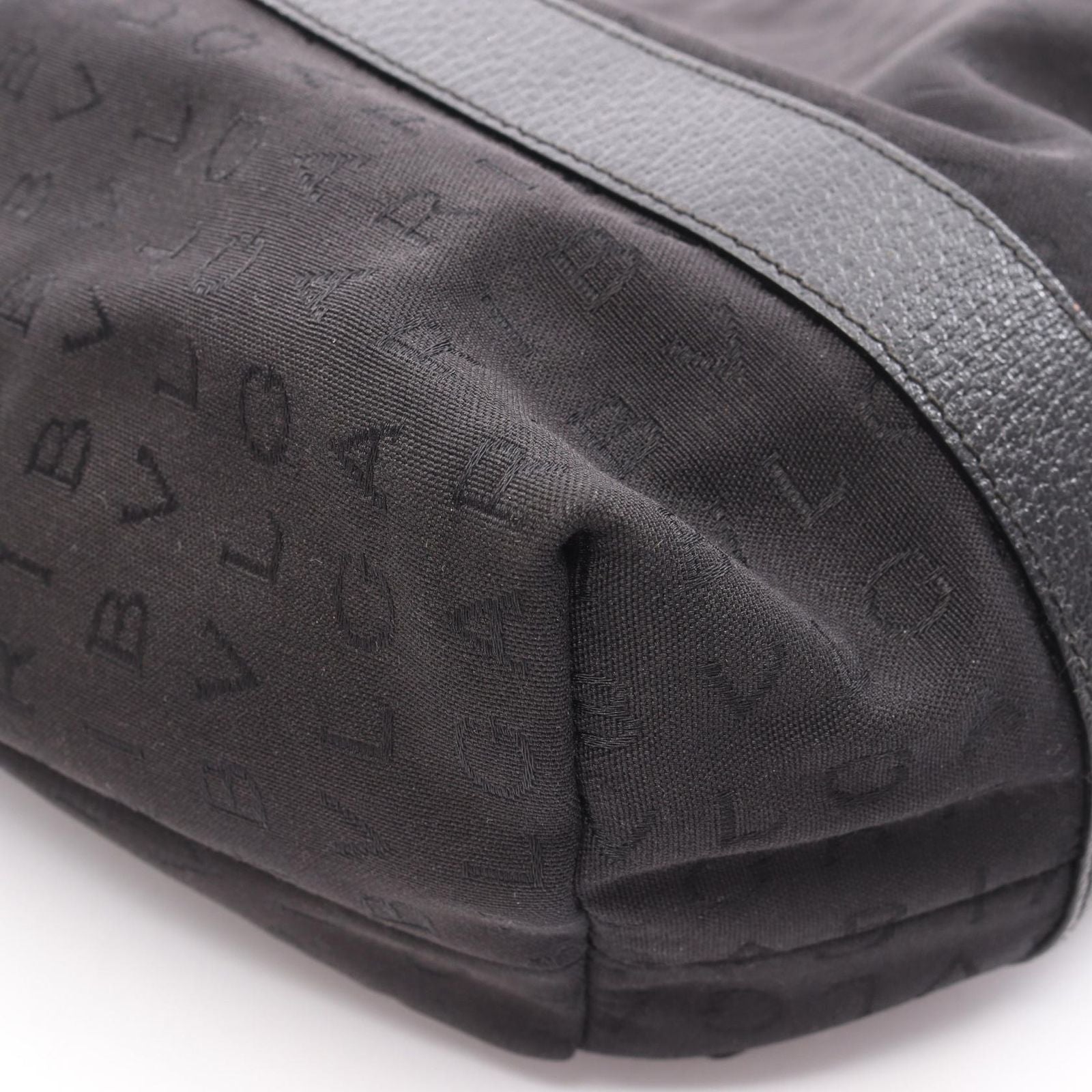 Bvlgari Tote Logo Mania Black Canvas Leather — view 6