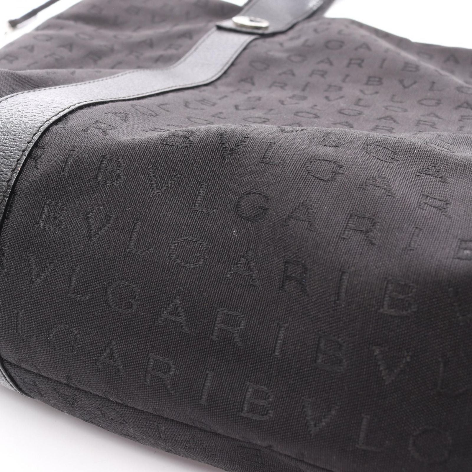 Bvlgari Tote Logo Mania Black Canvas Leather — view 7