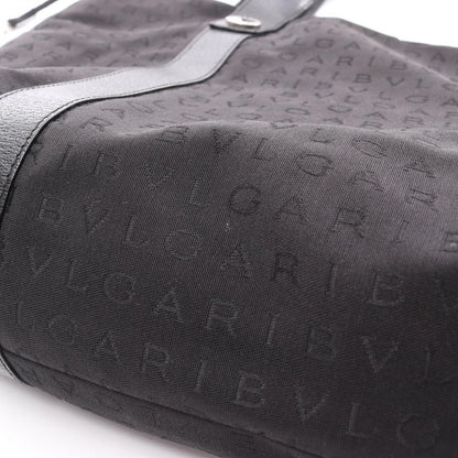 Bvlgari Tote Logo Mania Black Canvas Leather — view 7
