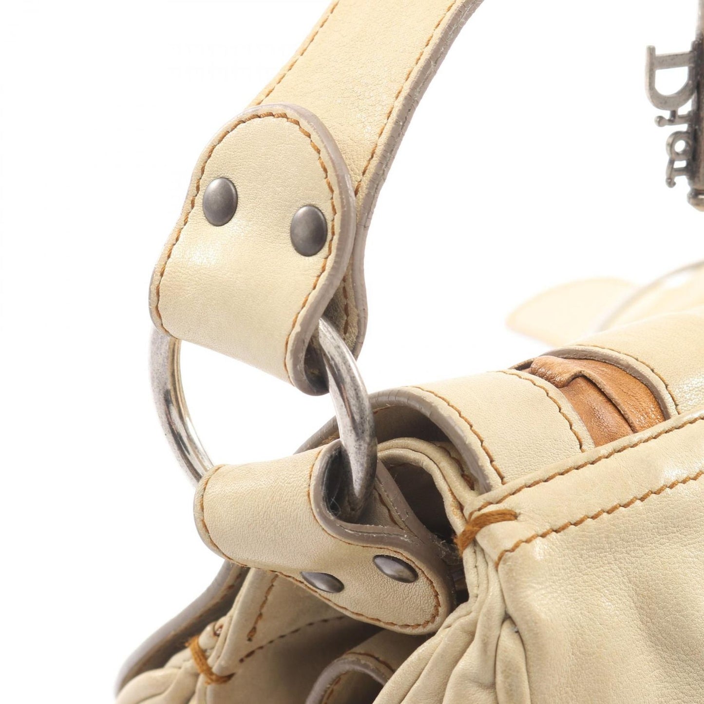 Dior Shoulder Bag Gaucho Beige Leather — view 8