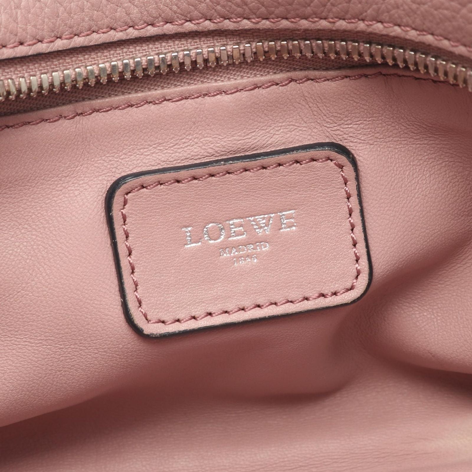Loewe Handbag Amazona 28 Pink Beige Leather — view 4