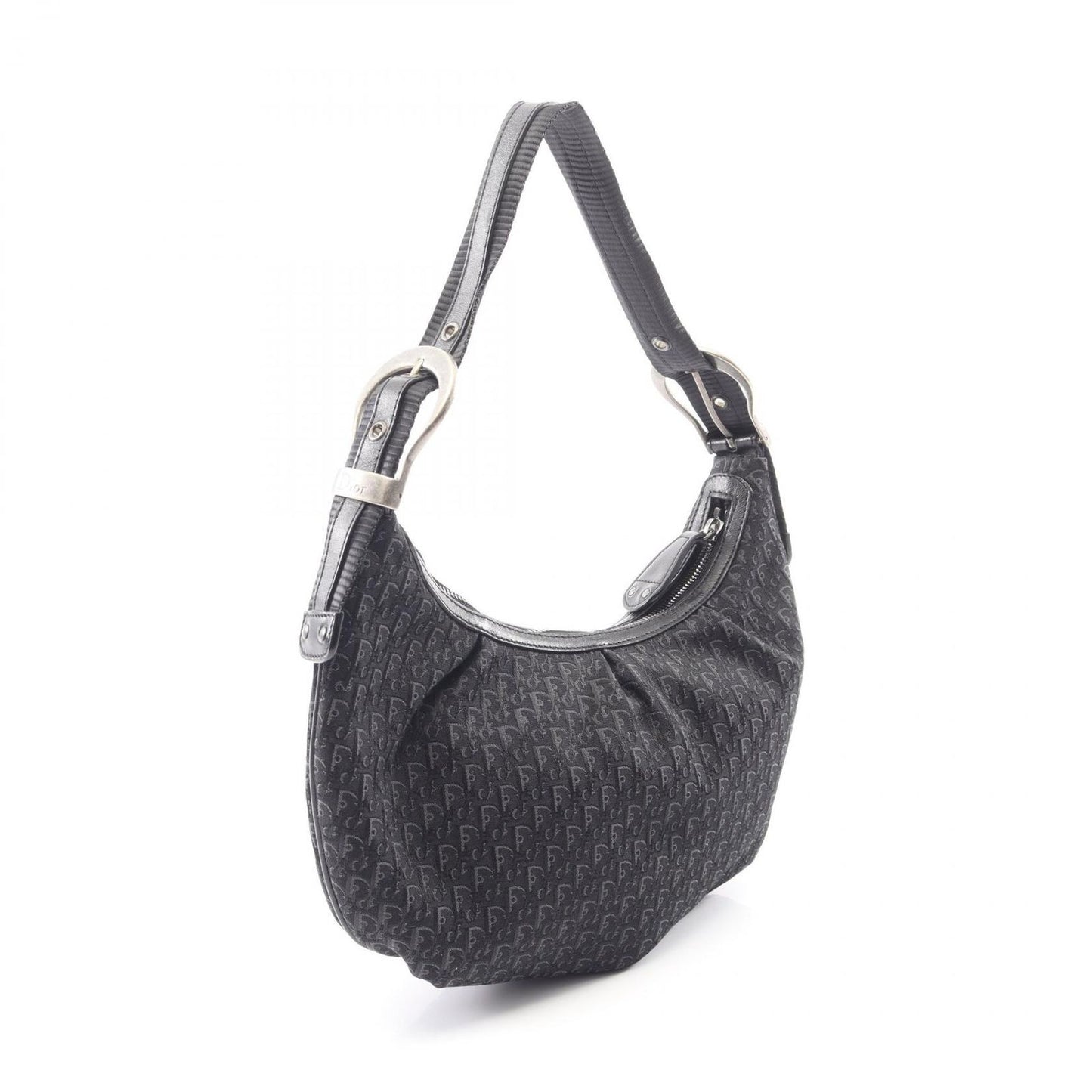 Dior Shoulder Bag Black Canvas Leather Trotter — view 2