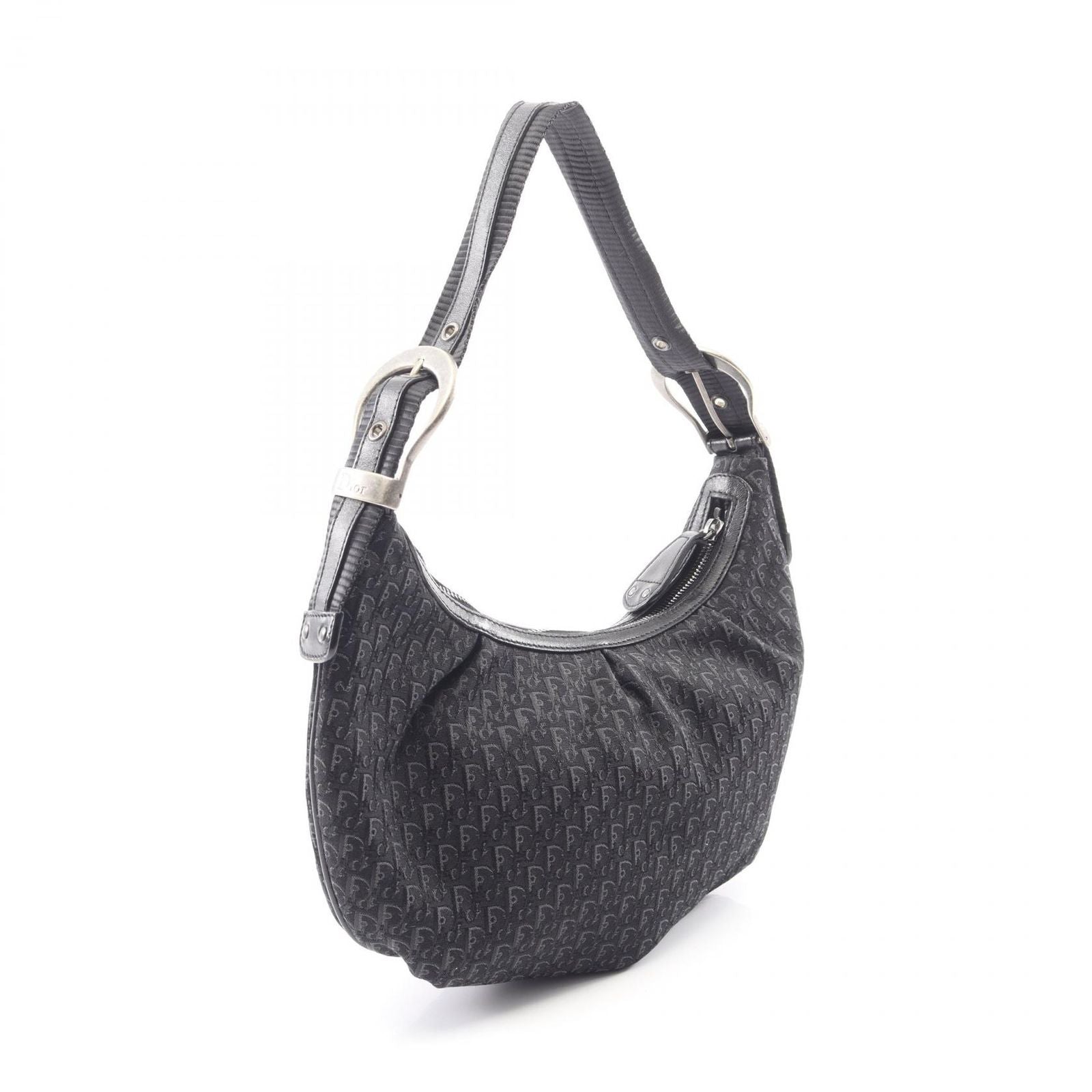 Dior Shoulder Bag Black Canvas Leather Trotter — view 2