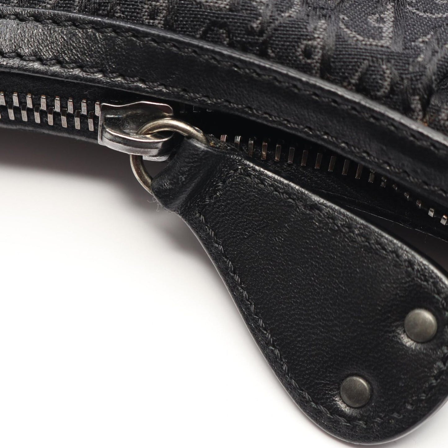 Dior Shoulder Bag Black Canvas Leather Trotter — view 8