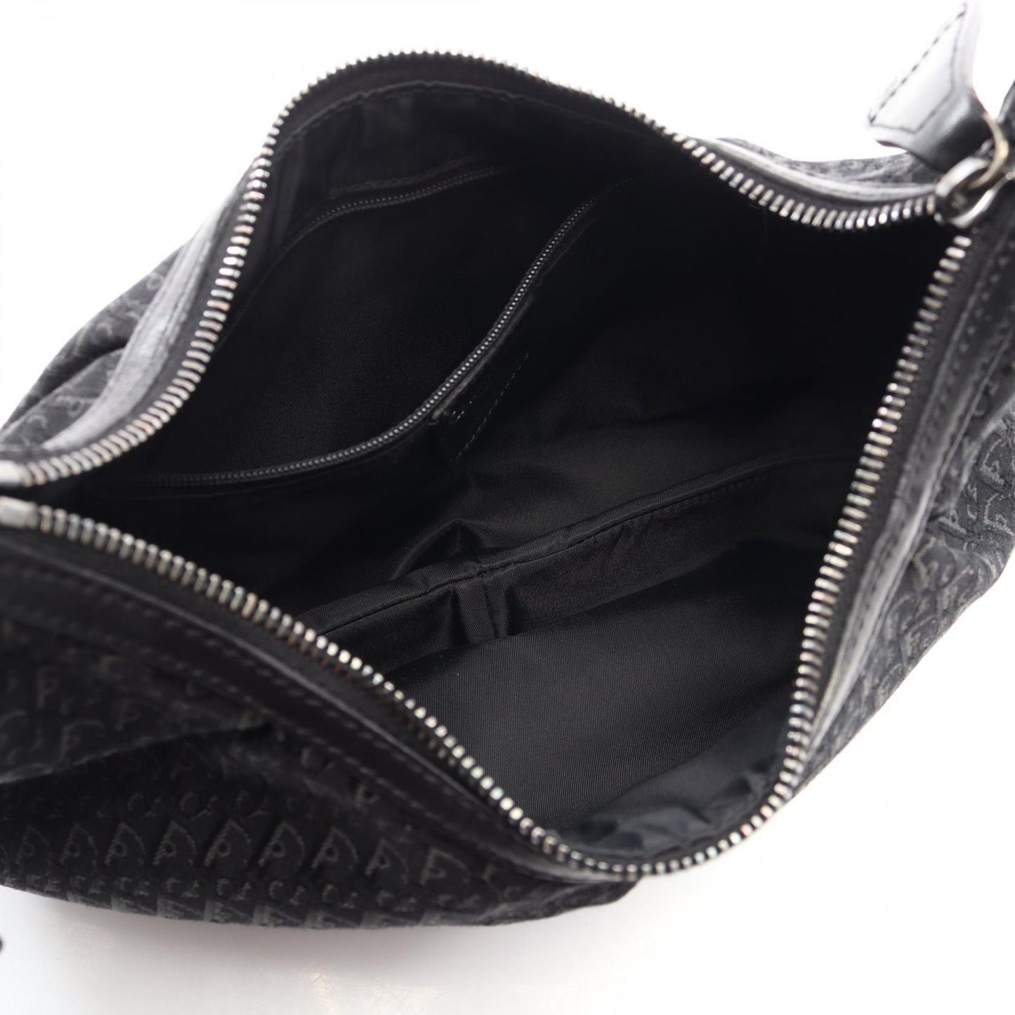 Dior Shoulder Bag Black Canvas Leather Trotter — view 3