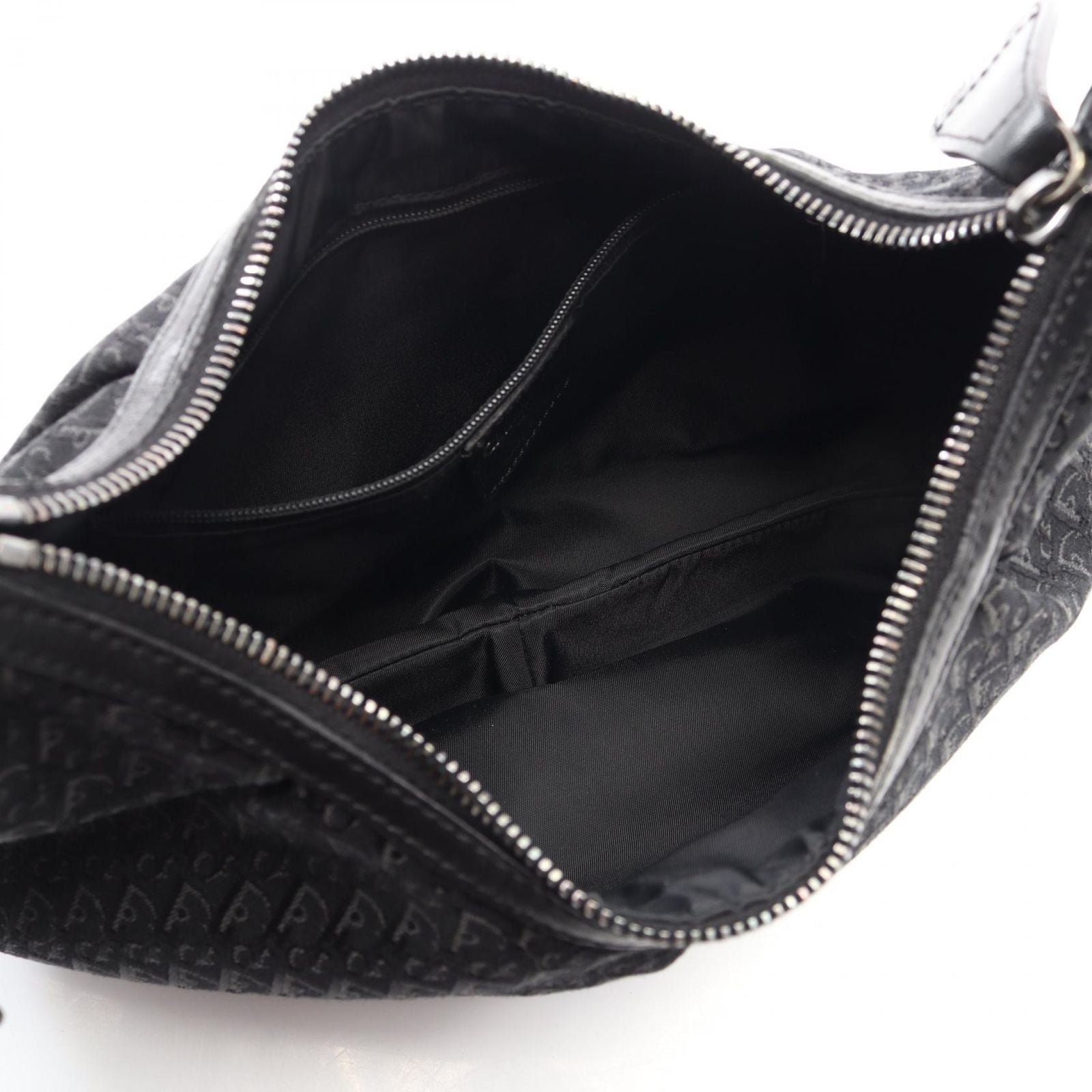 Dior Shoulder Bag Black Canvas Leather Trotter — view 3