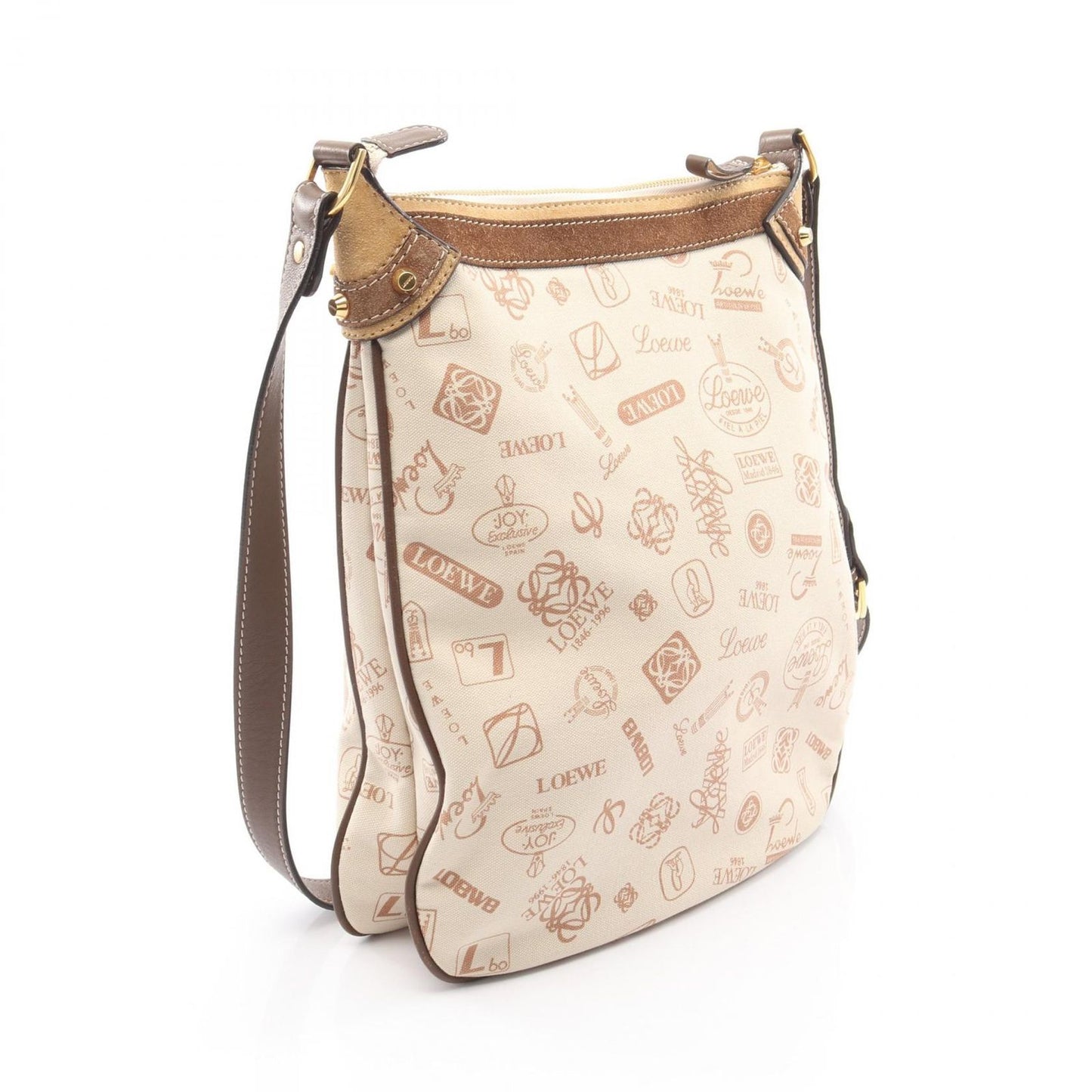Loewe Shoulder Bag 160 Aniversario Beige Canvas Suede 160 — view 2