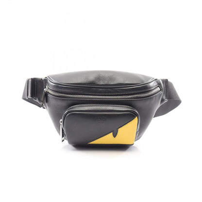 Fendi Waist Bag Bugs Mon Star Eye Black Yellow Leather