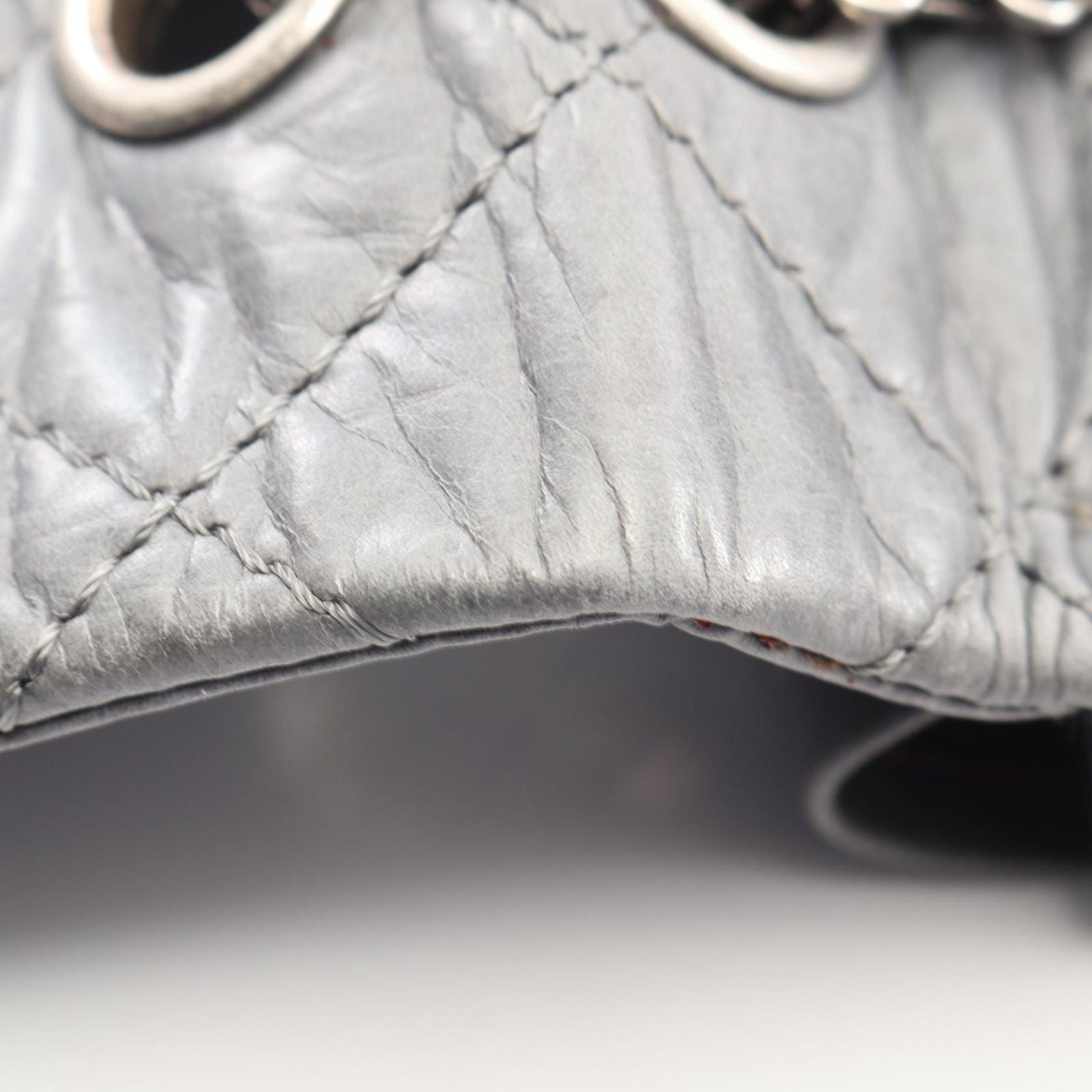 Chanel Shoulder Bag 2.55 Quilted Maxi Double Flap Blue Gray Calf Chain — view 8