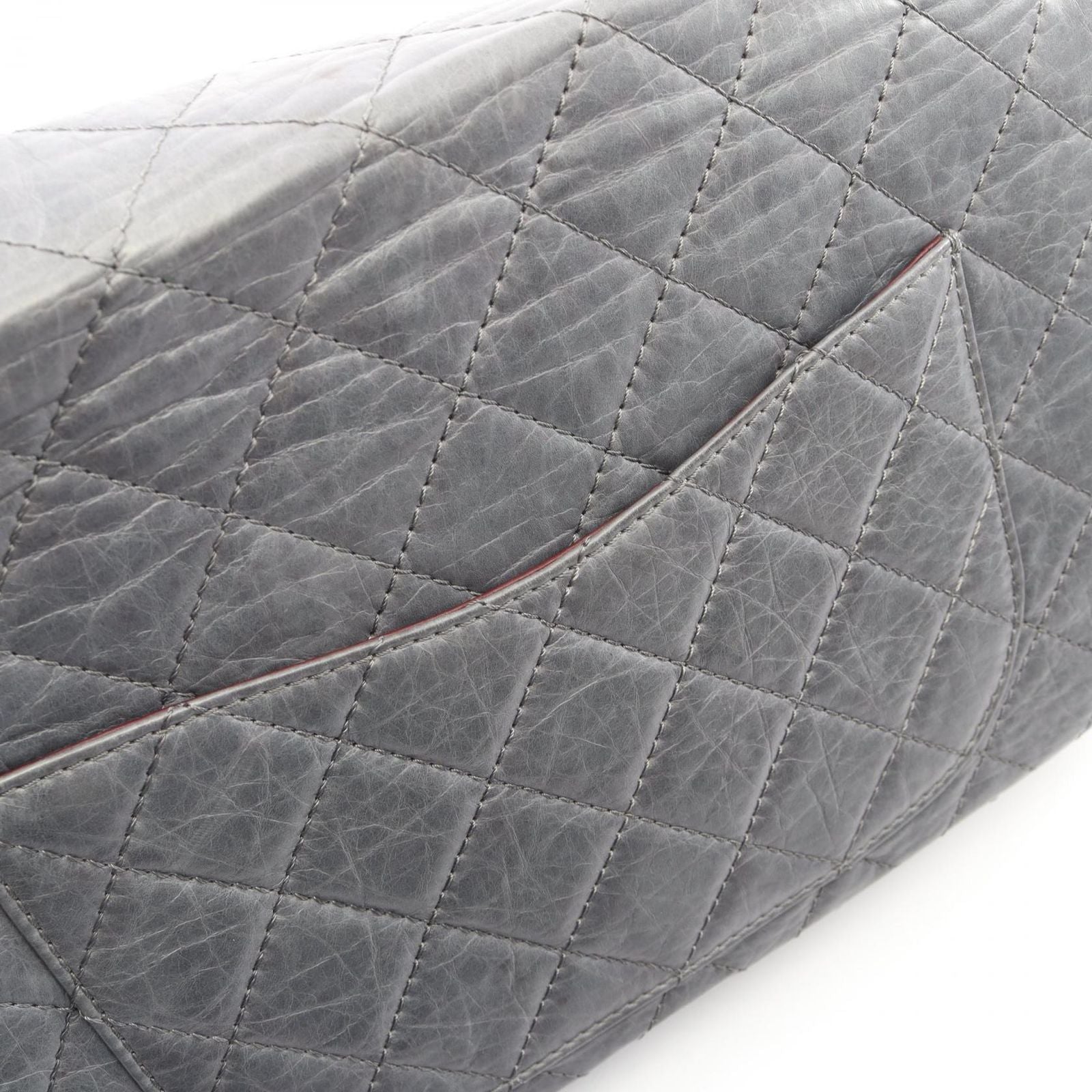 Chanel Shoulder Bag 2.55 Quilted Maxi Double Flap Blue Gray Calf Chain — view 9