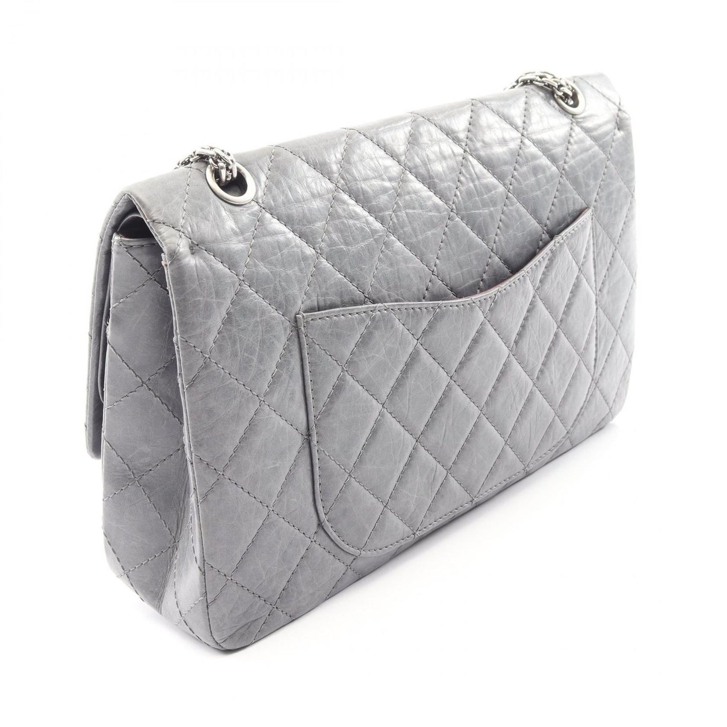 Chanel Shoulder Bag 2.55 Quilted Maxi Double Flap Blue Gray Calf Chain — view 2