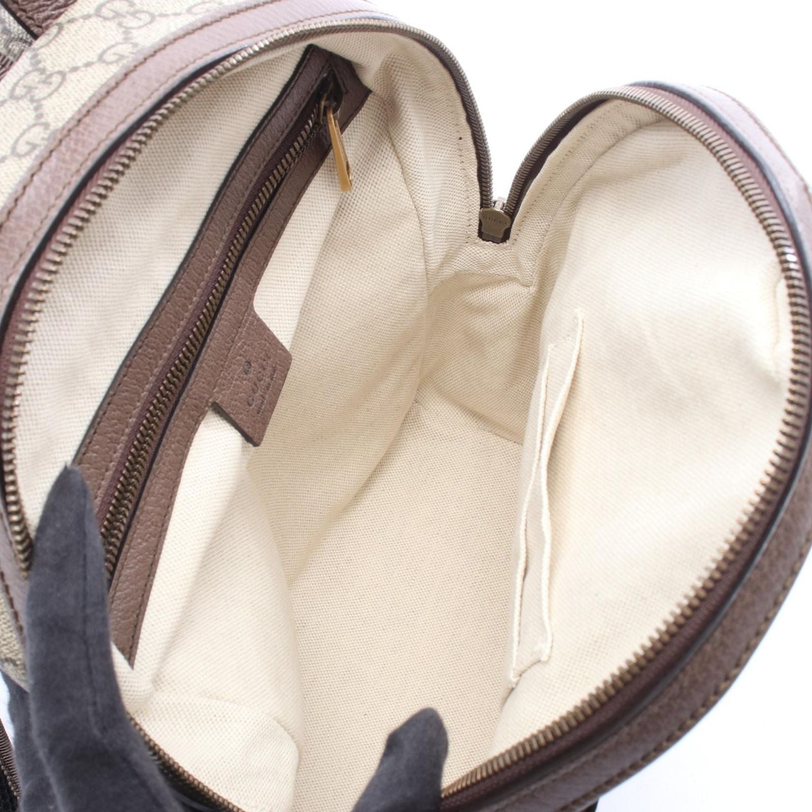 Gucci Backpack Ophidia GG Supreme Beige Brown Canvas Leather — view 3