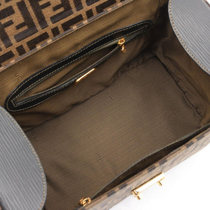 Fendi Handbag Zucca Brown Dark Canvas Leather 2-Way Vanity — view 3