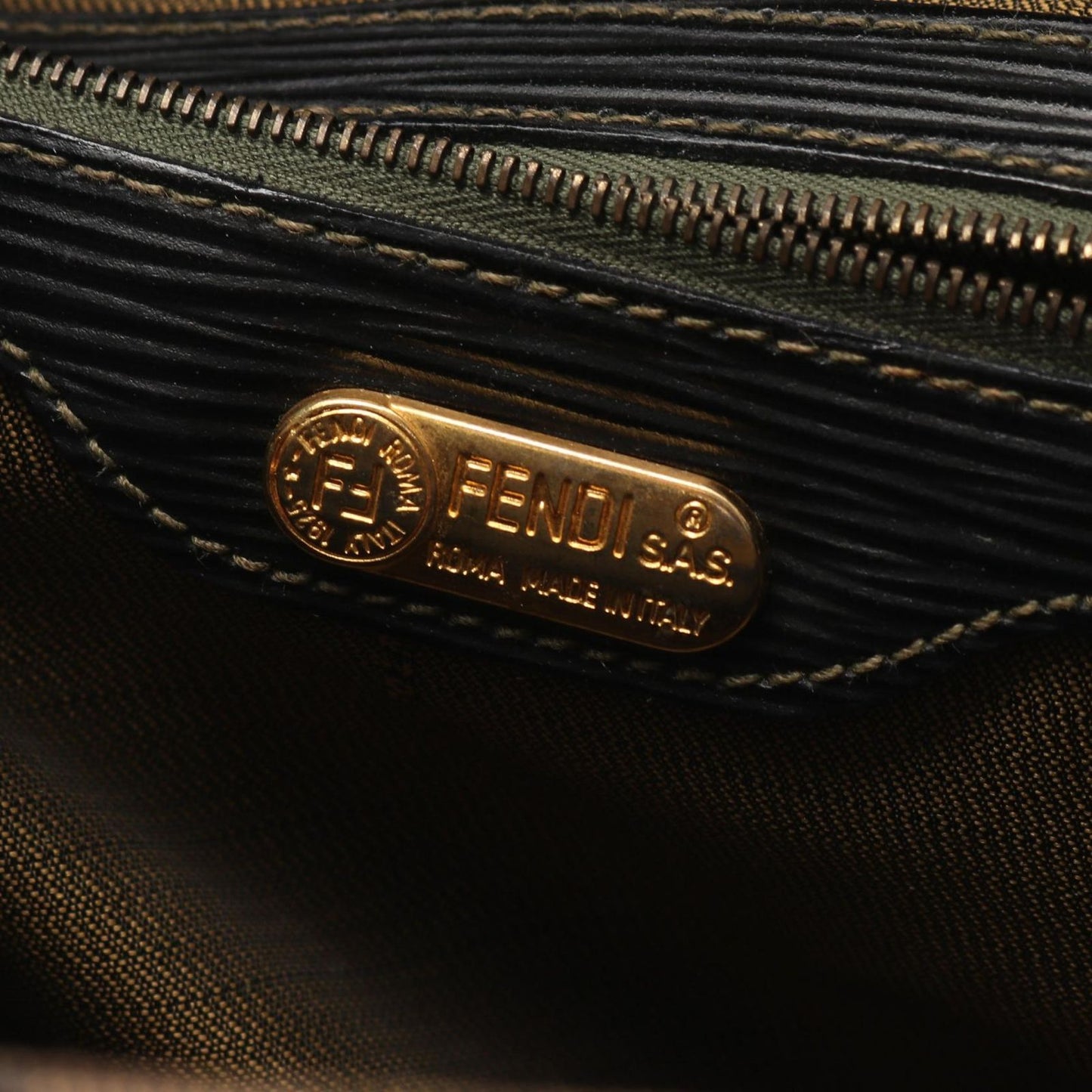Fendi Handbag Zucca Brown Dark Canvas Leather 2-Way Vanity — view 4