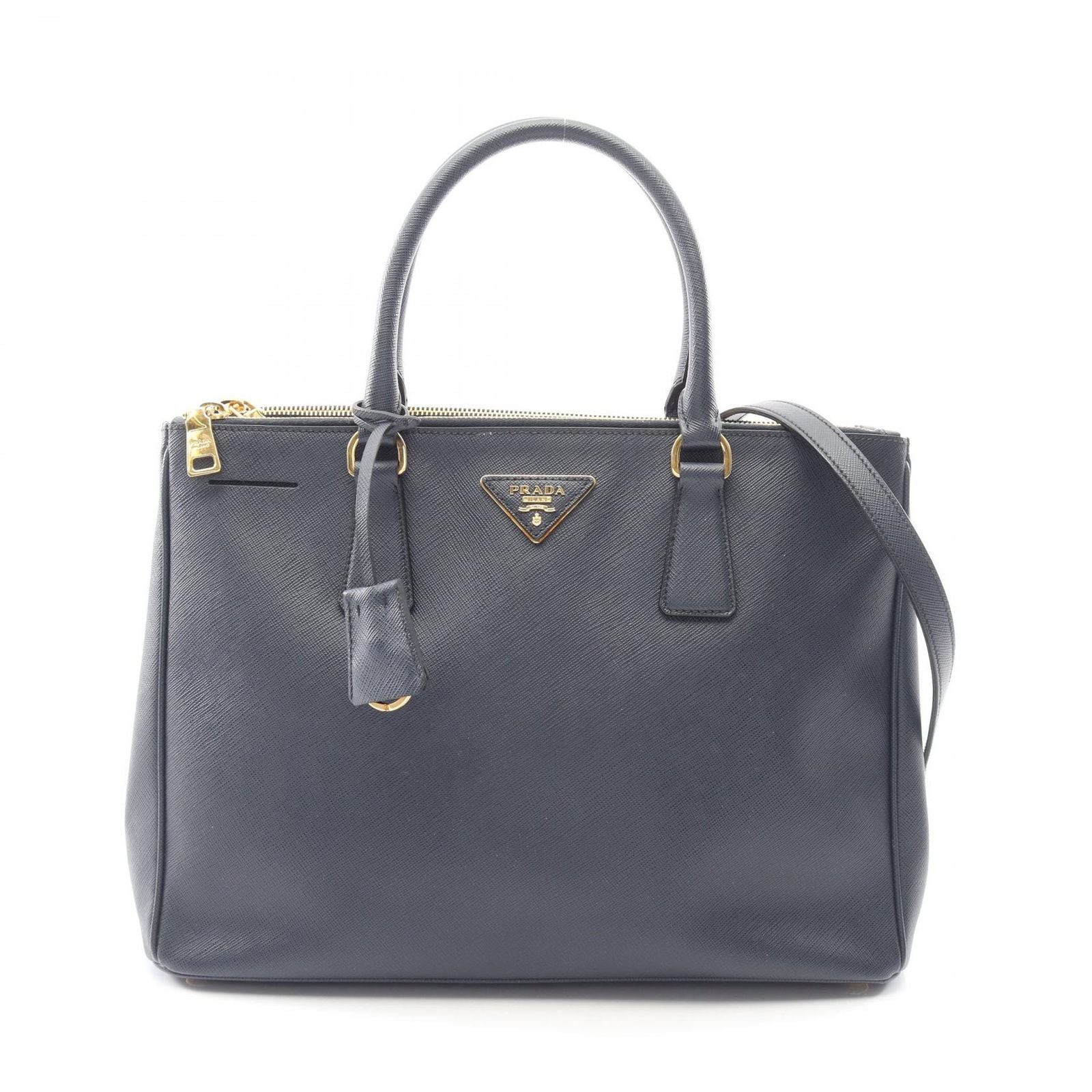 Prada Handbag Saffiano Lux Galleria 2-Way Navy Leather Tote