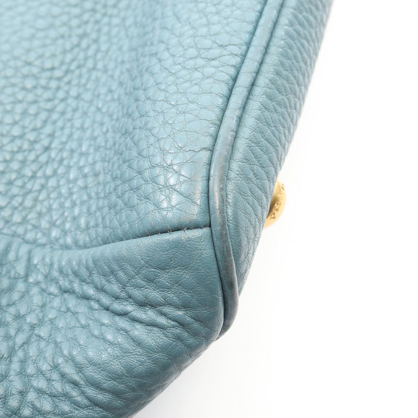 Prada Tote Vitello Daino 2-Way Blue Leather — view 9