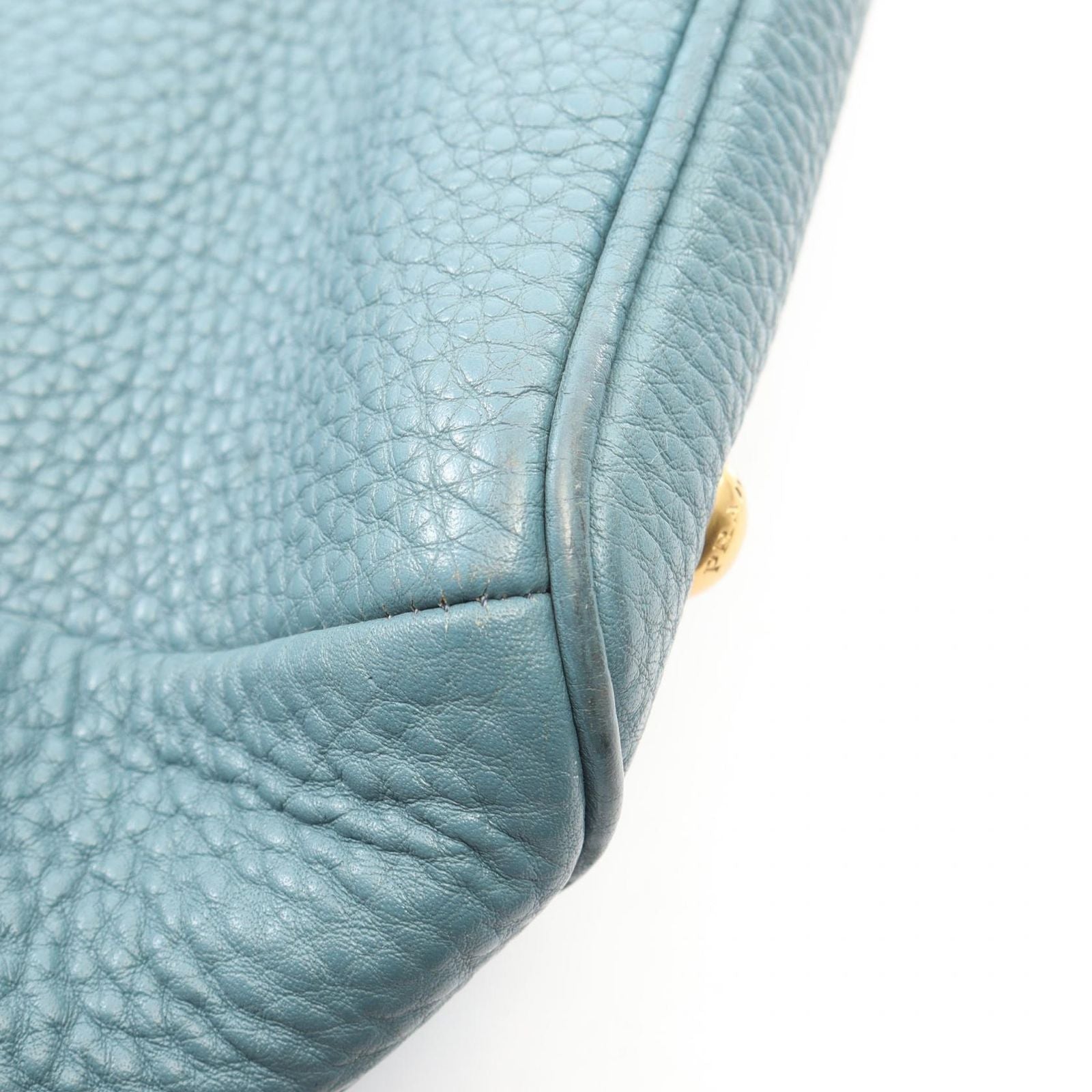 Prada Tote Vitello Daino 2-Way Blue Leather — view 9