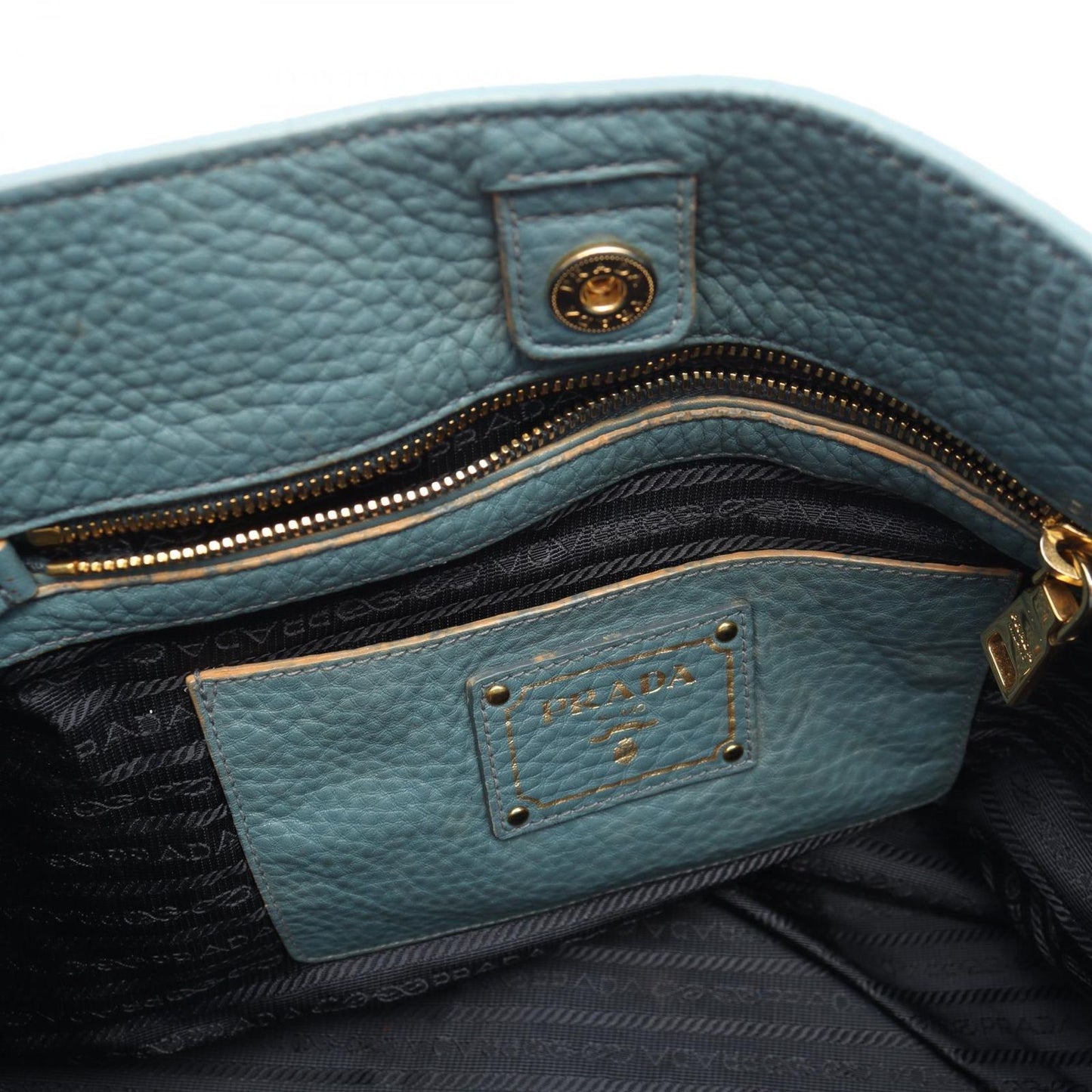 Prada Tote Vitello Daino 2-Way Blue Leather — view 5