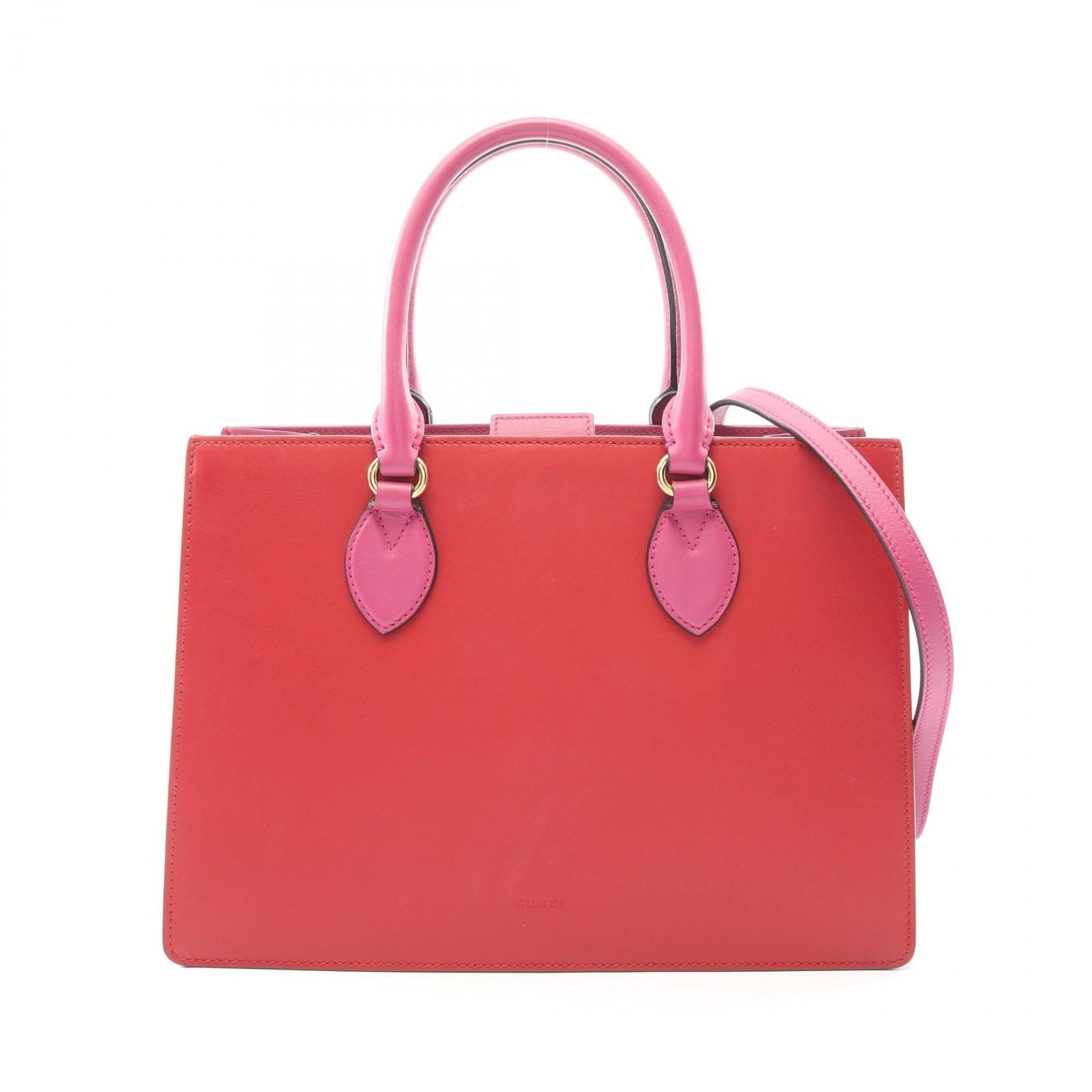 Gucci Handbag 2-Way Red Pink Purple Leather