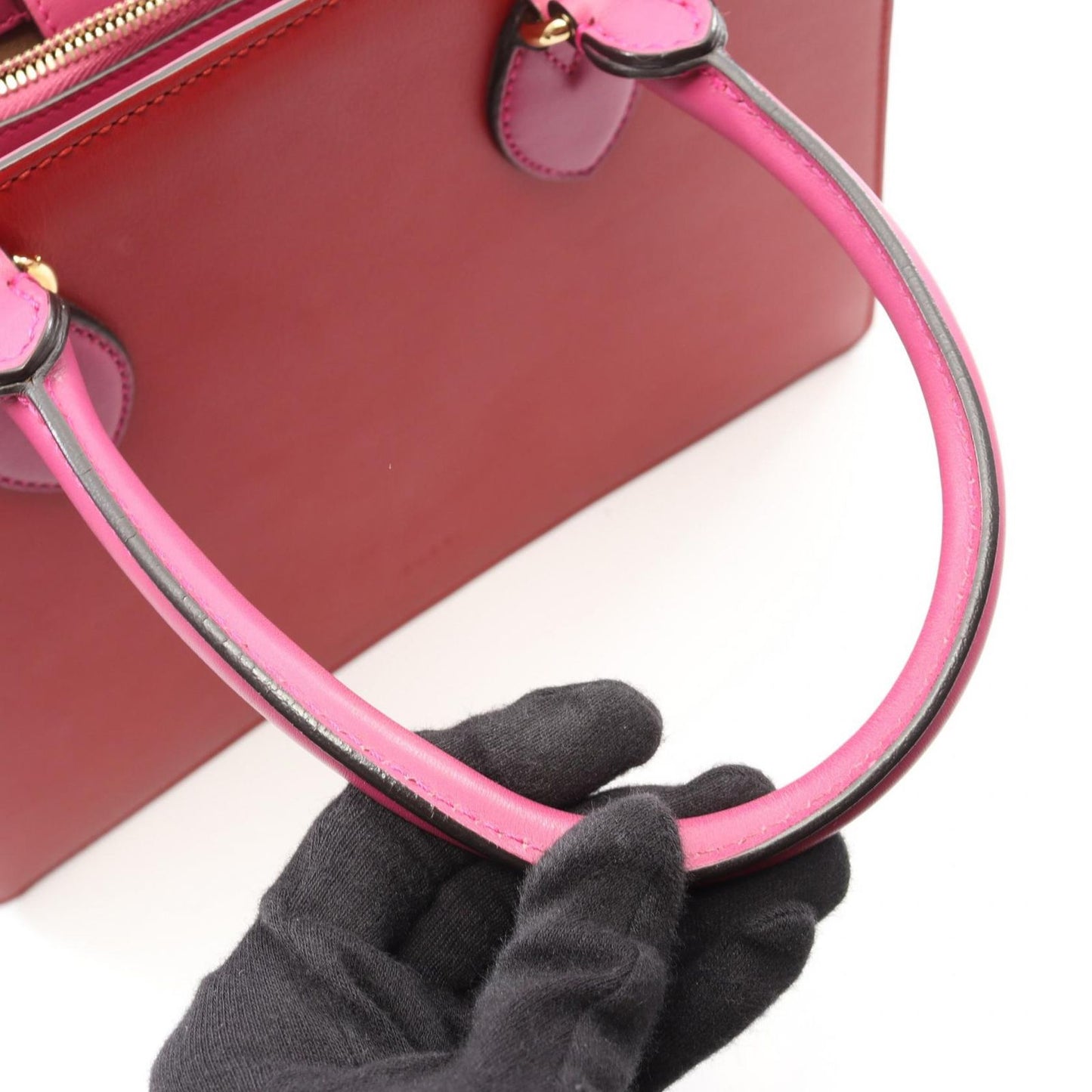 Gucci Handbag 2-Way Red Pink Purple Leather — view 8