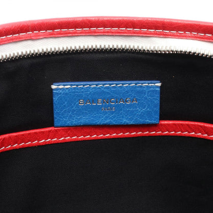 Balenciaga Clutch Bazar Bazaar Tricolor Blue Red White Leather — view 4