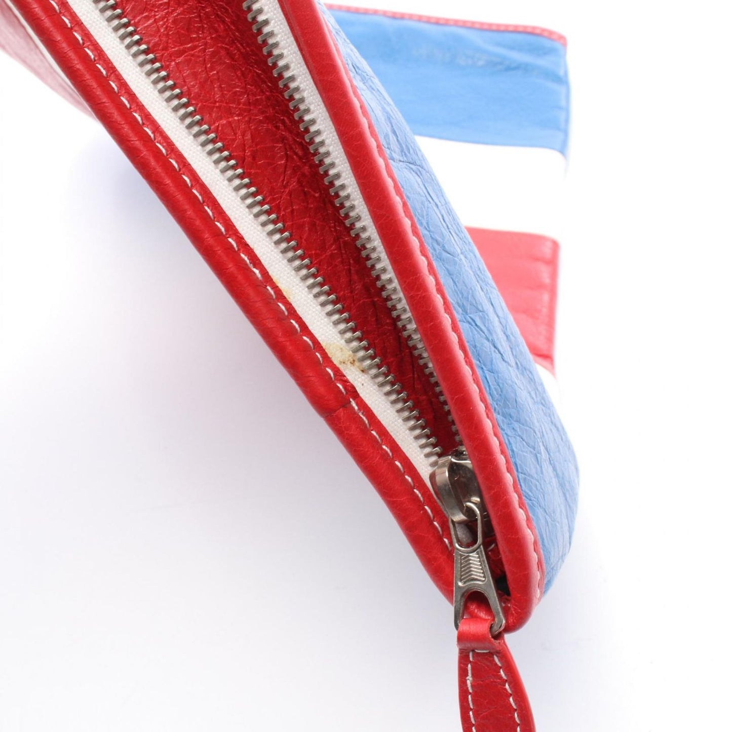Balenciaga Clutch Bazar Bazaar Tricolor Blue Red White Leather — view 5