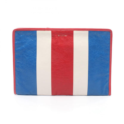 Balenciaga Clutch Bazar Bazaar Tricolor Blue Red White Leather