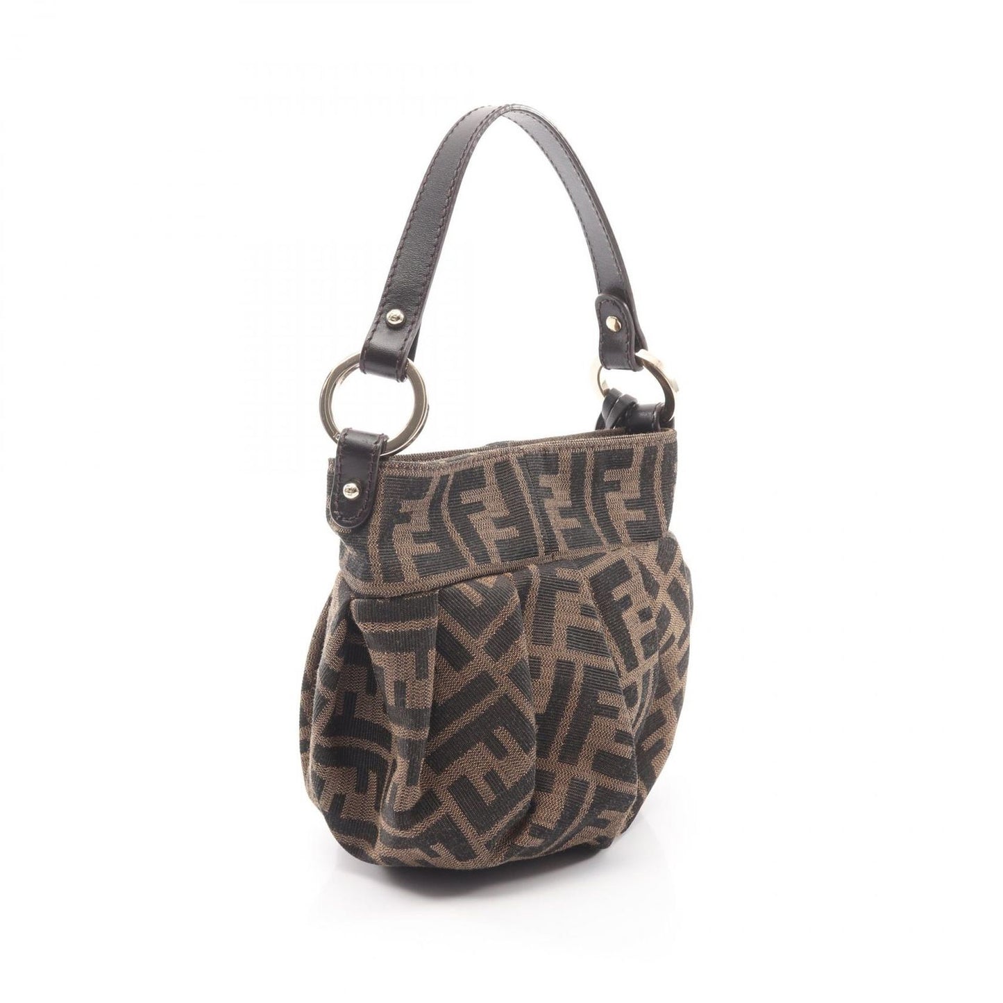 Fendi Handbag Zucca Dark Brown Canvas Leather — view 2