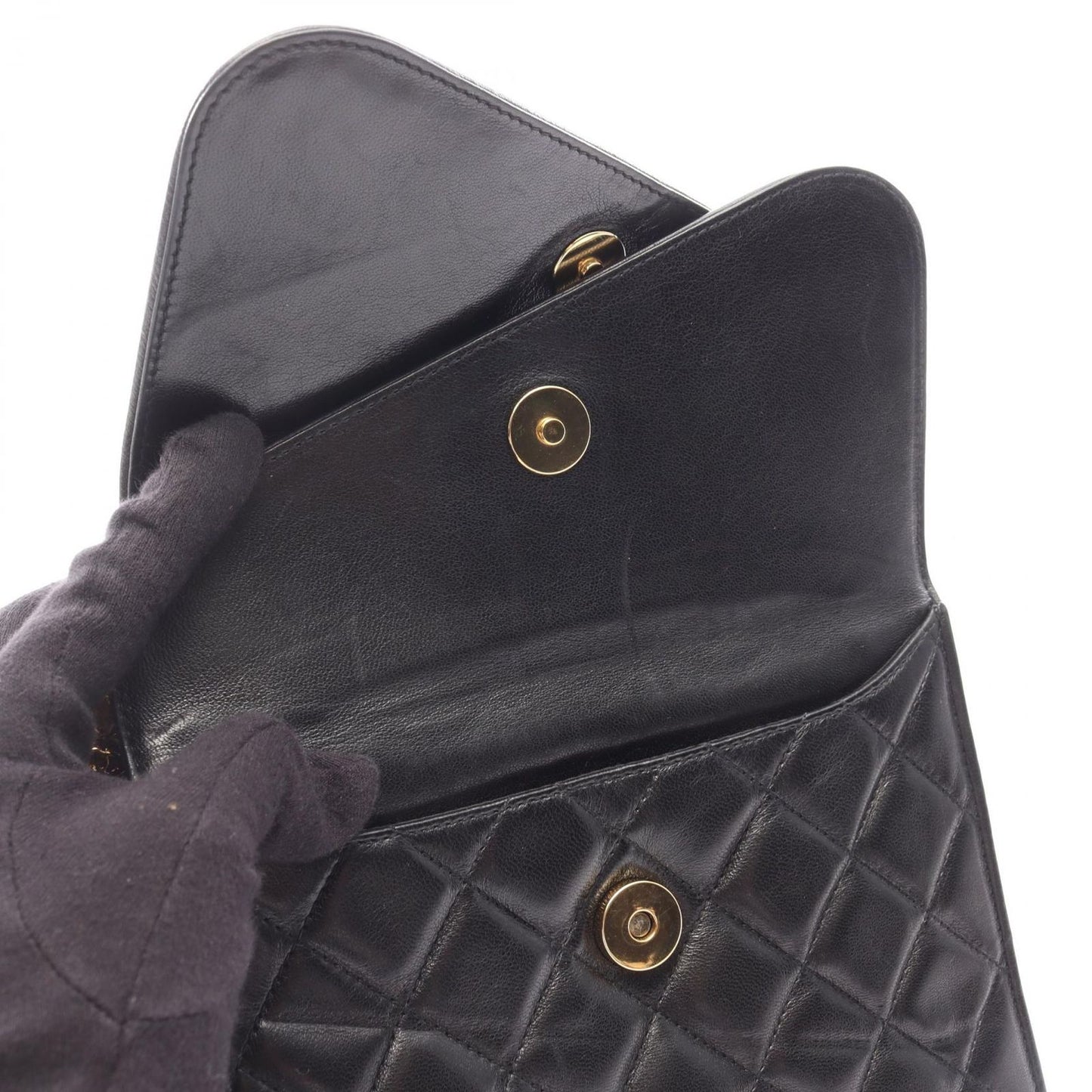 Chanel Shoulder Bag Quilted Fringe Black Lambskin Chain Nshoulder — view 7