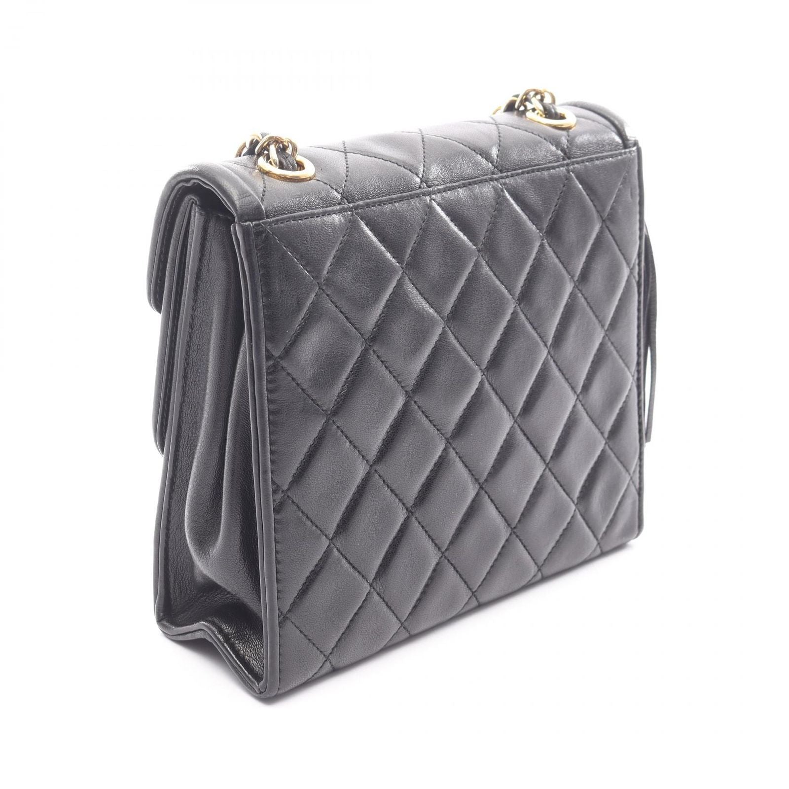 Chanel Shoulder Bag Quilted Fringe Black Lambskin Chain Nshoulder — view 2