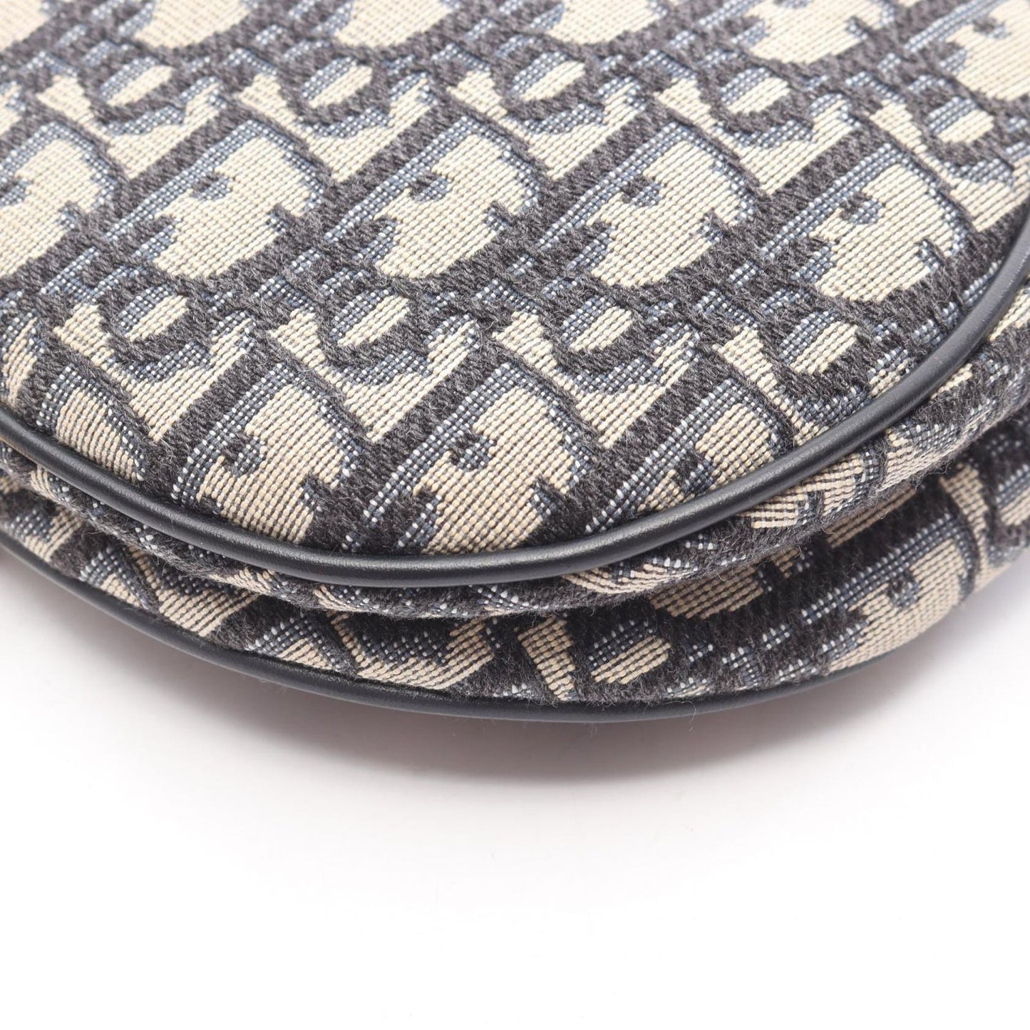 Dior Saddle Bag 2-Way Beige Black Canvas Leather — view 5