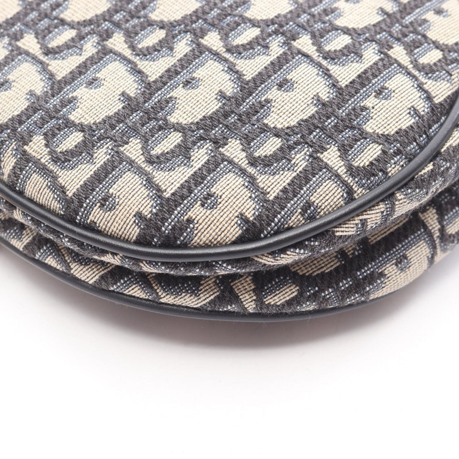 Dior Saddle Bag 2-Way Beige Black Canvas Leather — view 5