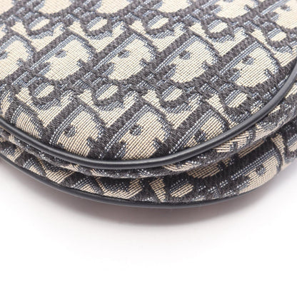 Dior Saddle Bag 2-Way Beige Black Canvas Leather — view 5