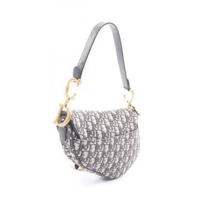 Dior Saddle Bag 2-Way Beige Black Canvas Leather — view 2