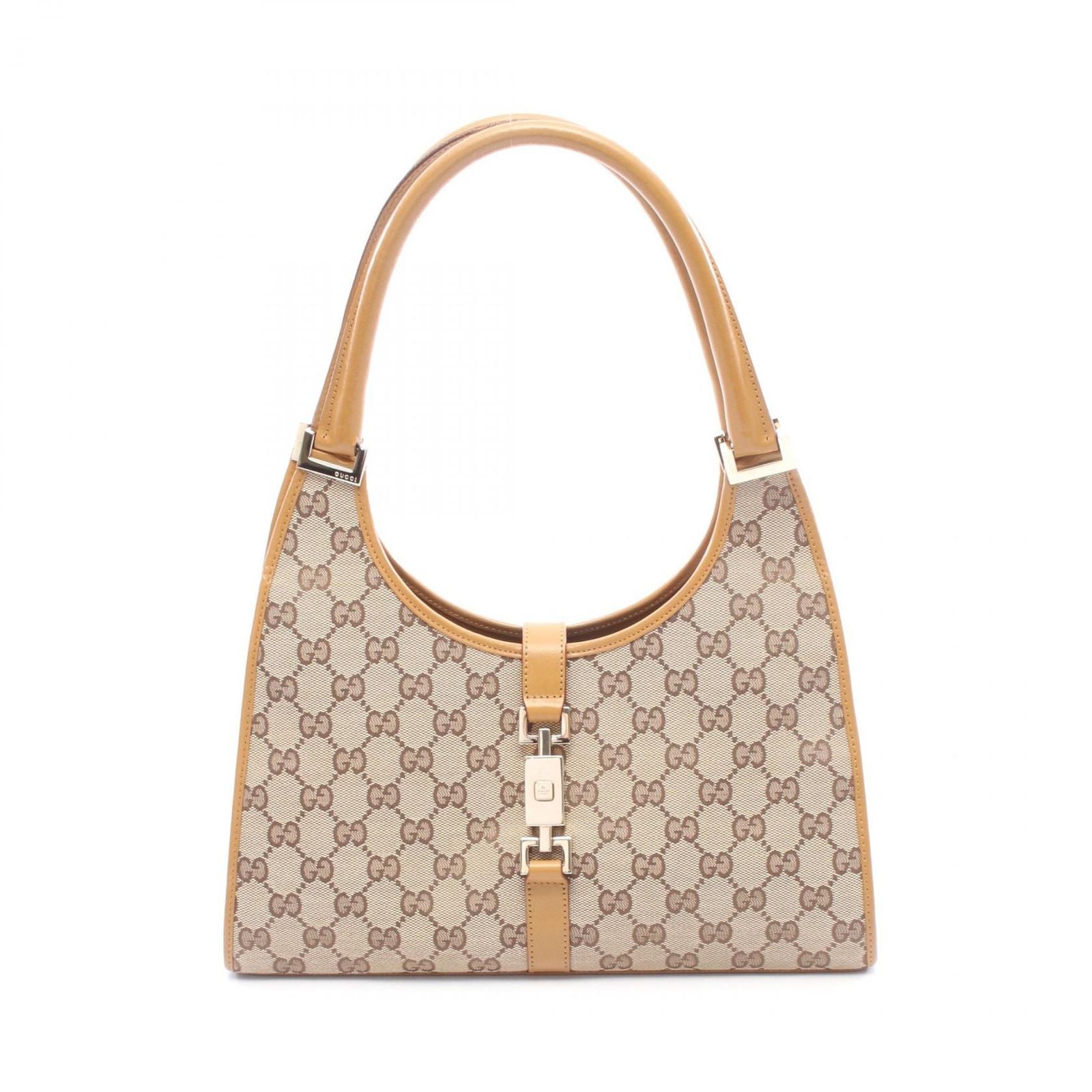 Gucci Shoulder Bag Jackie GG Canvas 002 Beige Camel