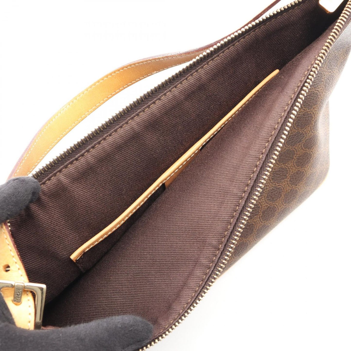 Celine Seri Handbag Macadamia Cu Brown Coating Ting Canvas Leather Triomphe — view 5