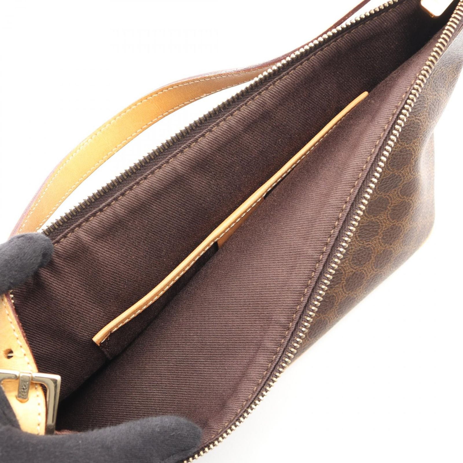 Celine Seri Handbag Macadamia Cu Brown Coating Ting Canvas Leather Triomphe — view 5