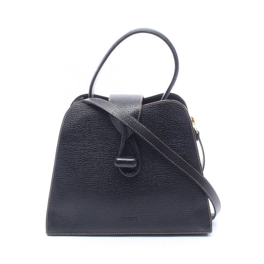 Loewe Handbag Turnlock 2-Way Black Leather Shoulder