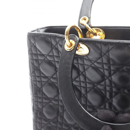 Dior Handbag Radio the Cannage Black Leather Hand — view 8