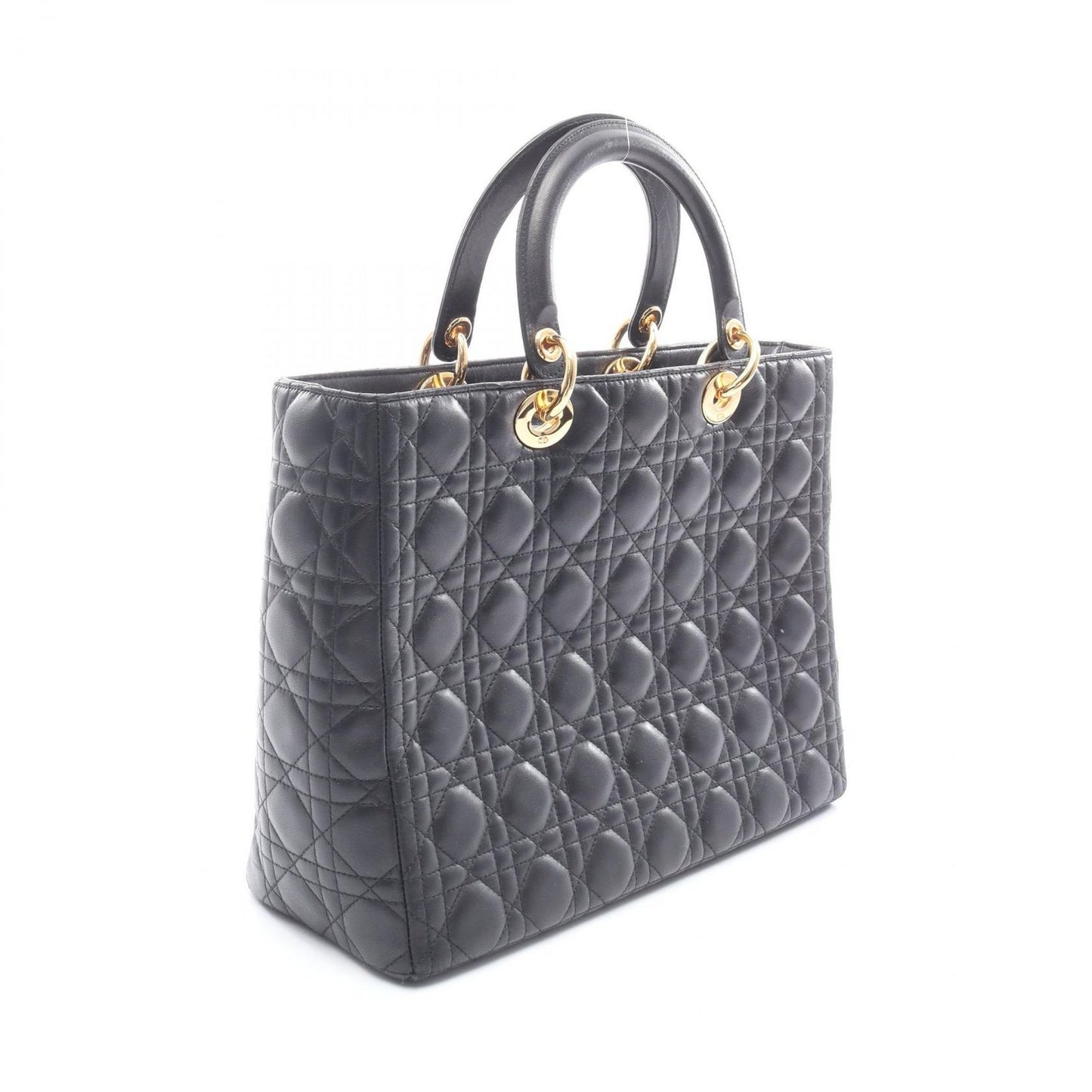 Dior Handbag Radio the Cannage Black Leather Hand — view 2