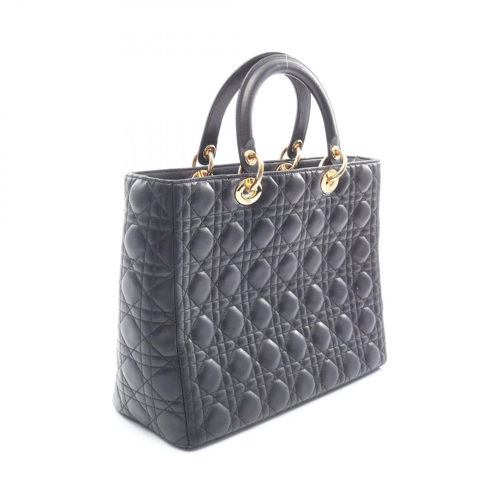 Dior Handbag Radio the Cannage Black Leather Hand — view 2