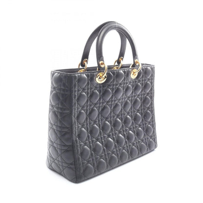 Dior Handbag Radio the Cannage Black Leather Hand — view 2