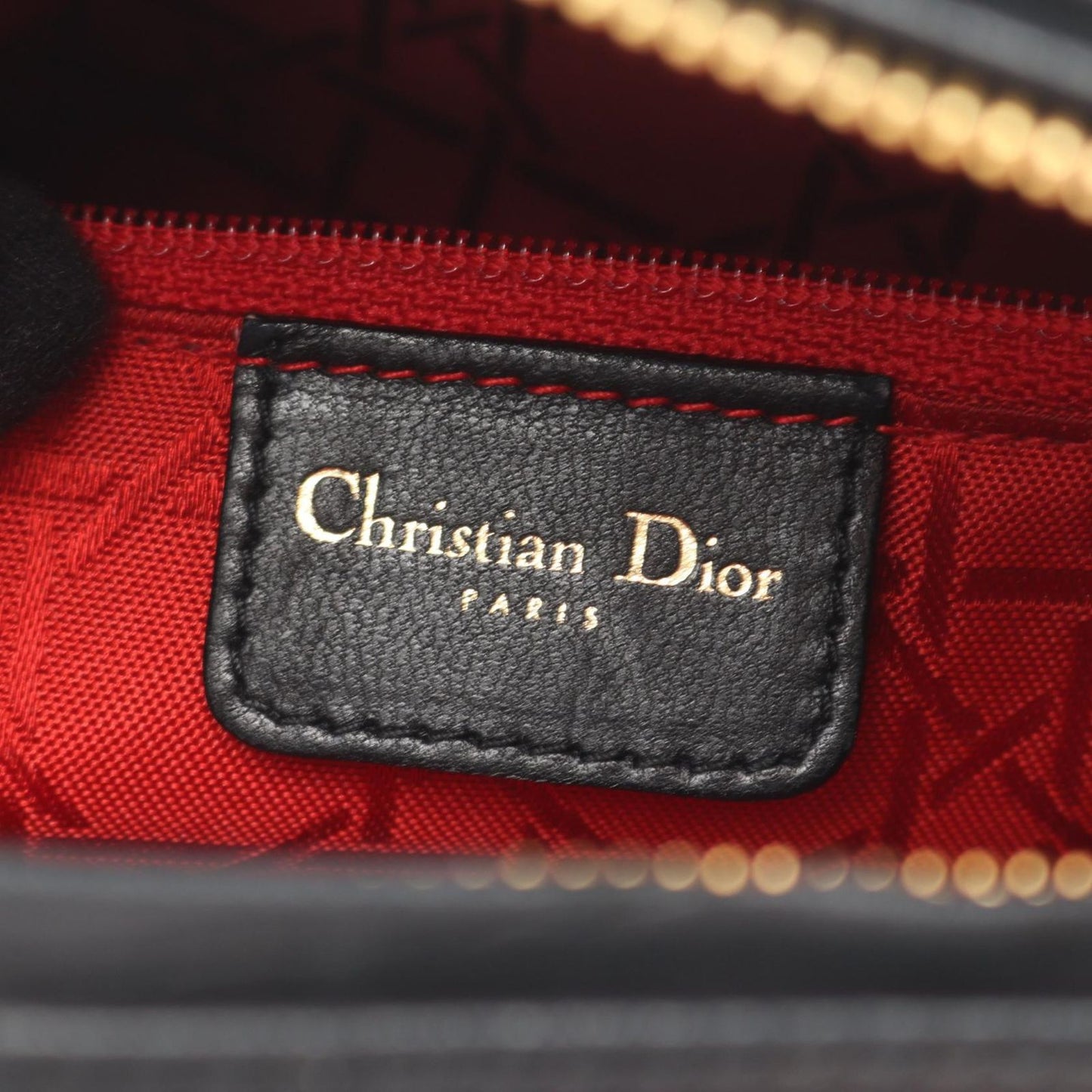 Dior Handbag Radio the Cannage Black Leather Hand — view 4